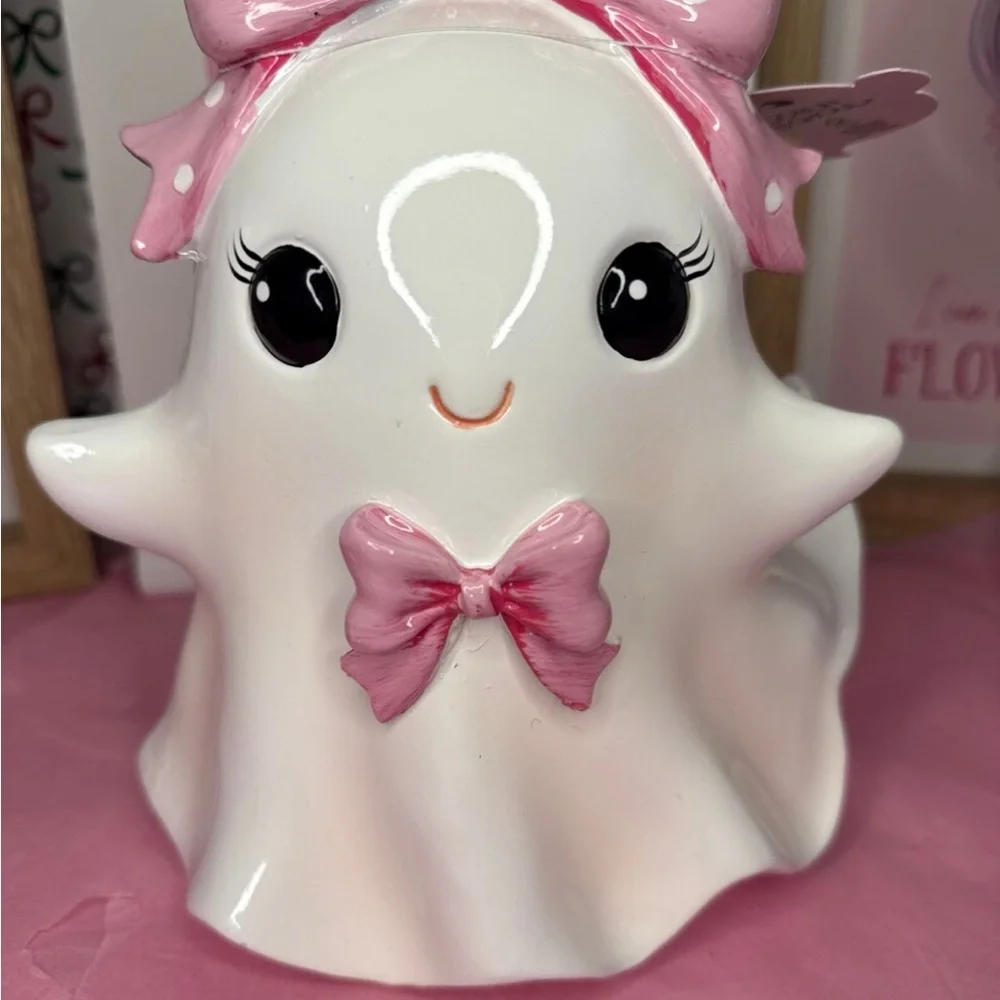 Halloween Pink Bow Coquette Girl Ghost